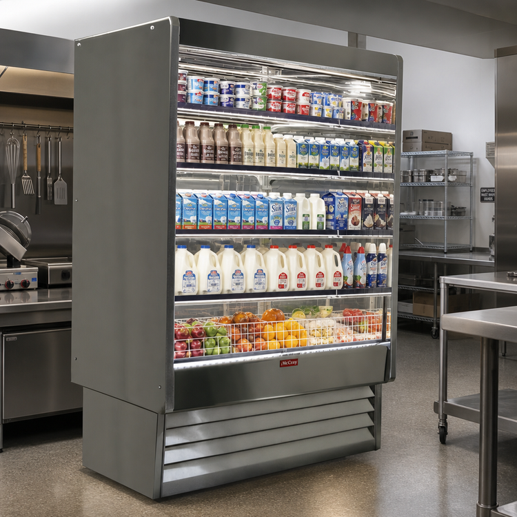 Product image #2 for Howard-McCray 35E Series Dairy Open Merchandiser, 123" Wide, Remote Refrigeration, LED Lighting, Stainless Steel