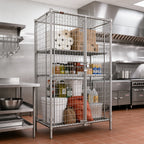 Thumbnail image #2 for Eagle Group QuadTruss SC3030S Stationary Stainless Steel Wire Security Cage, 2" x 2" Mesh, Dual Hasps, 33.25"W x 33.25"D x 67"H