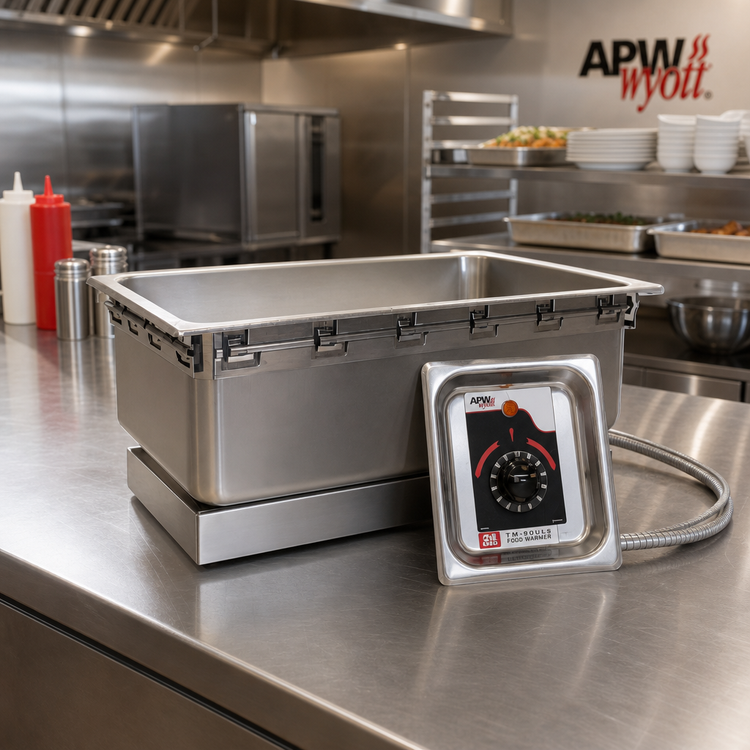 Product image #2 for APW Wyott TM-90ULS Single-Well Rectangular Drop-In Food Warmer, 12" x 20" Pan, Thermostatic, Stainless Steel
