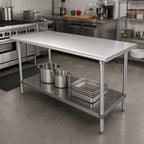 Thumbnail image #2 for Advance Tabco TA-94-3 3-Foot 16-Gauge 304 Stainless Steel Undershelf Upgrade for Work Tables