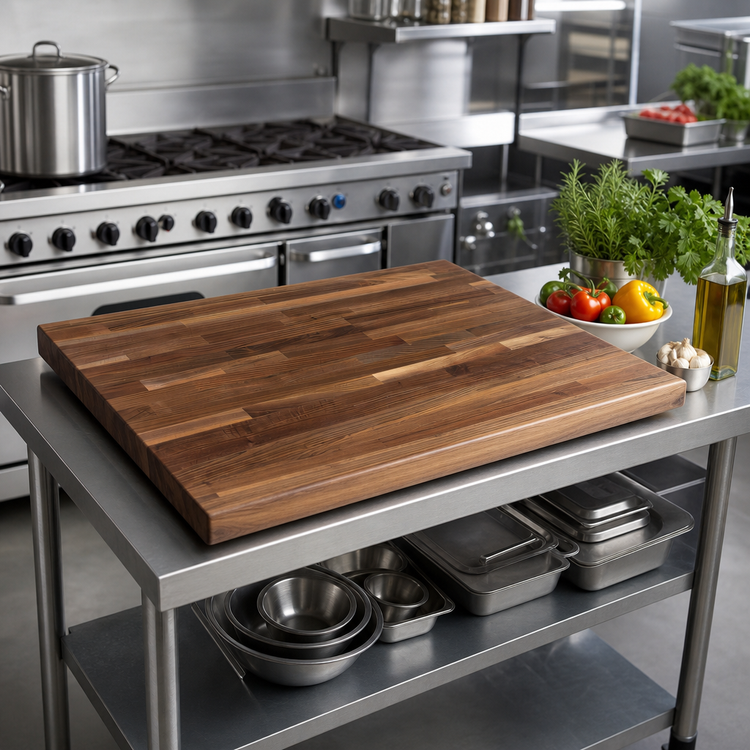 Product image #2 for Boos Block Blended Edge Grain American Black Walnut Kitchen Countertop, 36 x 36 x 1-1/2 Inch, Varnique Finish