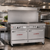 Thumbnail image #2 for Ultimate 60-Inch Gas Restaurant Range with 48-Inch Griddle, Open Burners, Convection Oven, and Cabinet Base