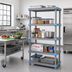 Thumbnail image #2 for Quantum Millenia 24 x 24 x 86 Inch Gray Polymer 5-Shelf Stationary Starter Shelving Unit, 2,000 lb Capacity