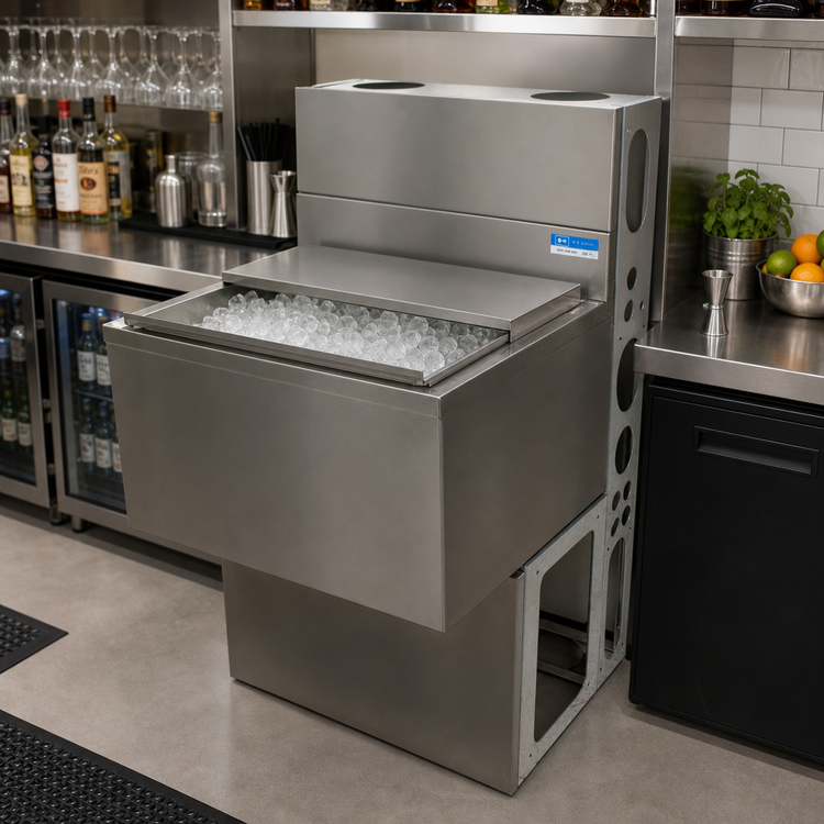 Product image #3 for BK Resources 43-Inch Underbar Ice Bin with 7-Circuit Cold Plate, 167 lb Capacity