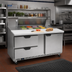 Thumbnail image #3 for Beverage-Air 60-Inch Two-Section Sandwich Top Refrigerated Prep Table with 8-Pan Top, 1 Door, and 2 Drawers