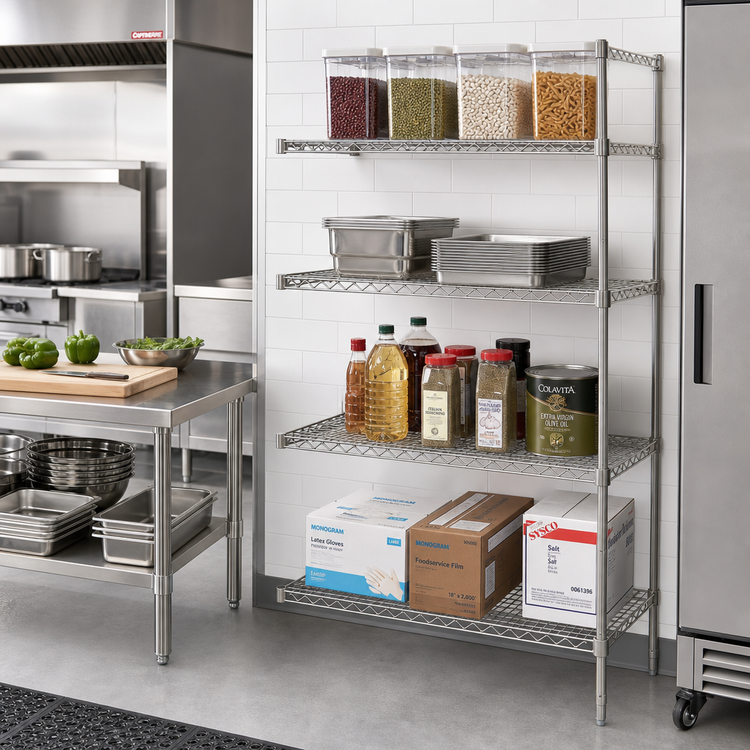Product image #2 for Metro Super Erecta 48"W x 18"D x 63"H Chrome Plated Add-On Wire Shelving Unit