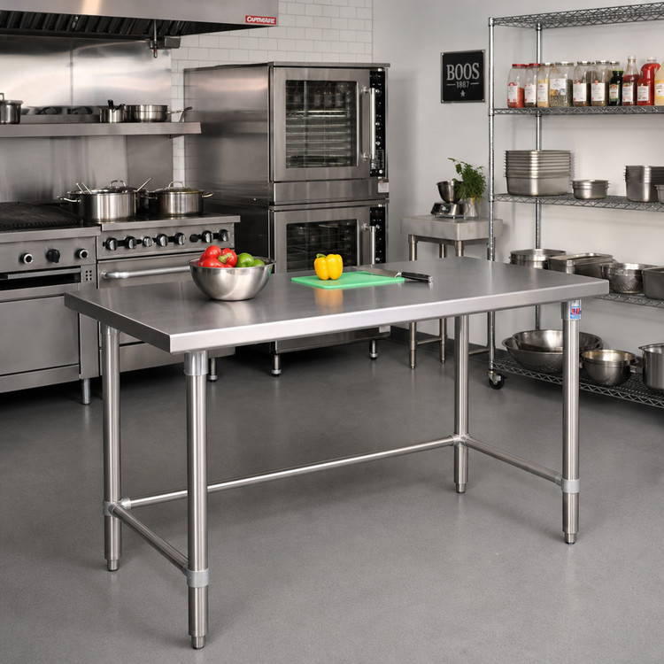 Product image #2 for John Boos Stallion 60-Inch x 24-Inch Stainless Steel Work Table with Safety Edge