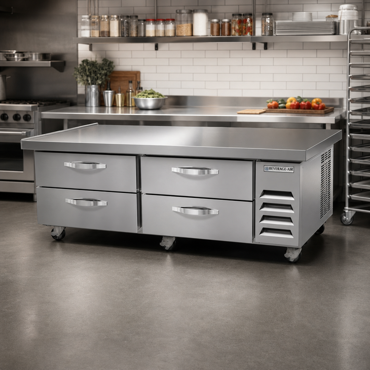 Product image #2 for Beverage-Air 76-Inch Worktop Cook Stand Freezer with 4 Drawers and Stainless Steel Top