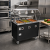 Thumbnail image #2 for Vollrath 2-Series Affordable Portable 46-Inch 3-Well Electric Mobile Hot Food Station with Lit Buffet Breath Guard and Enclosed Storage Base