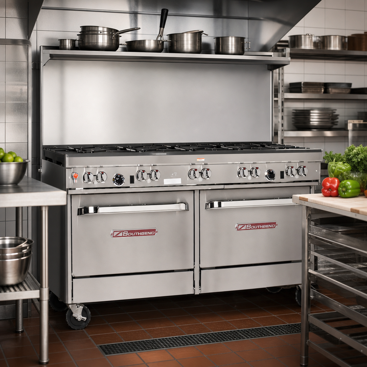 Product image #2 for Southbend Ultimate 60-Inch Gas Restaurant Range with Standard Oven and Cabinet Base