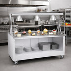 Thumbnail image #2 for Vollrath 2-Series Affordable Portable™ 38725W 60-Inch Mobile Utility Station with Stainless Steel Top, Open Storage Base and Breath Guard