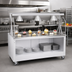 Thumbnail image #2 for Vollrath 2-Series Affordable Portable 60-Inch Mobile Utility Station with Open Storage Base and Buffet Breath Guard, White