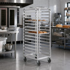 Thumbnail image #2 for Channel Manufacturing 404A Aluminum End-Load Bun Pan Rack, 10 Full-Size Pan Capacity, 6-Inch Spacing, Mobile Casters