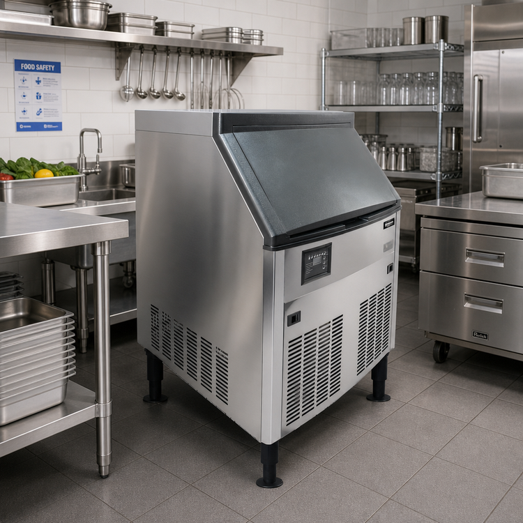 Product image #2 for Omcan USA IC-CN-0289S Cube-Style Ice Maker with Bin, Self-Contained Air-Cooled, Full Cube, 280 lb/Day