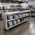 Thumbnail image #2 for Advance Tabco 72 Inch x 15 Inch Stainless Steel Dish Cabinet with Open Base and Mid-Shelf