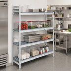 Thumbnail image #2 for Fermod Fermostock 4R38B83-CE 4-Tier Perforated Corner Expansion Polymer Shelving Unit, 83" H x 38" W x 18" D