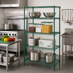 Thumbnail image #2 for Quantum WR54-2430P 30"W x 24"D x 54"H Wire Shelving Starter Unit, 4 Shelves, Green Epoxy Finish, Stationary