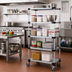 Thumbnail image #2 for Quantum 36-Inch x 18-Inch Mobile Cart with 4 Solid Galvanized Steel Shelves, 80-Inch High
