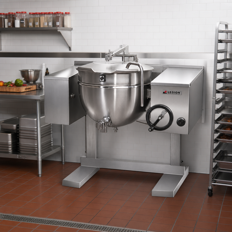 Product image #2 for Legion TWWC-40 40-Gallon Direct Steam Tilting Wall-Mount Kettle