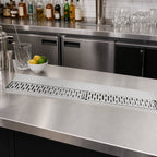 Thumbnail image #2 for John Boos UBDR-36 36-Inch Stainless Steel Underbar Drink Rail with Removable Perforated Grate