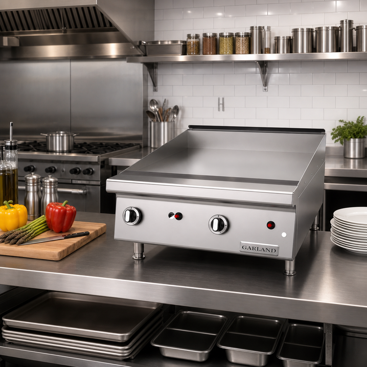 Product image #2 for Garland 24-Inch Heavy-Duty Countertop Gas Griddle, Manual Hi-Lo Controls, 54,000 BTU