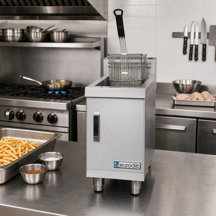 Product image #2 for Eurodib TCF15L Countertop Single Well Propane Gas Fryer, 15 lb Capacity