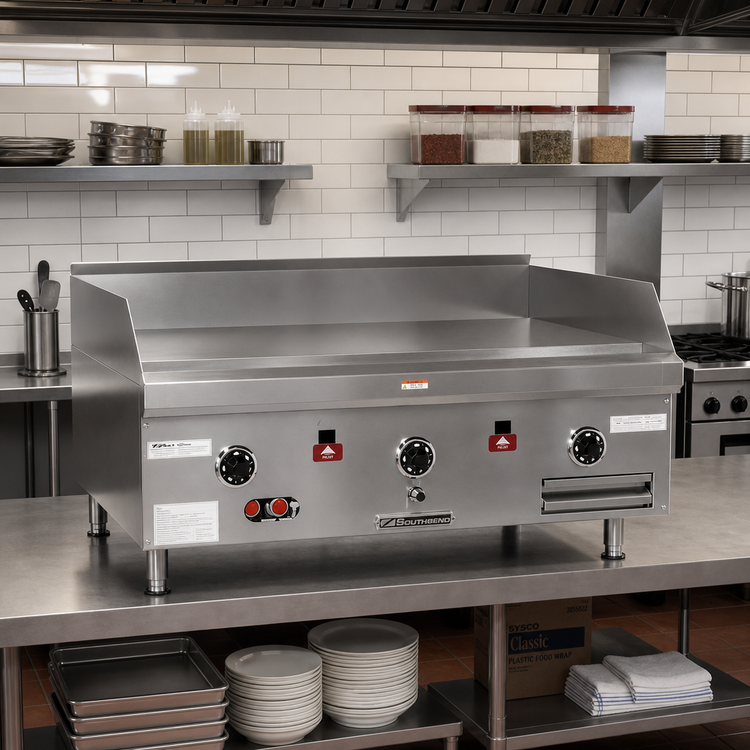 Product image #2 for Southbend 72-Inch Countertop Gas Griddle with 1-Inch Polished Steel Plate