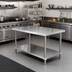 Thumbnail image #2 for 30 x 48 x 34 Flat Top Stainless Steel Work Table with Undershelf