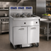 Thumbnail image #2 for Imperial IFSSP375ET Electric Floor Fryer with Space Saver Filter System, 3-Battery, 75 lb. Tanks, Electronic Thermostat