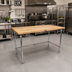 Thumbnail image #2 for BK Resources 48 Inch x 36 Inch Hard Maple Flat Top Work Table with Stainless Steel Open Base