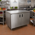 Thumbnail image #2 for Advance Tabco Special Value Series 60-Inch x 30-Inch Enclosed Work Table with Cabinet Base, Mid-Shelf, Hinged Doors, and 16-Gauge 304 Stainless Steel Top
