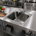 Thumbnail image #2 for Advance Tabco 1-Compartment Drop-In Sink with Faucet and Basket Drain, 20 x 16 x 12 Inch Deep Drawn Bowl, 304 Stainless Steel
