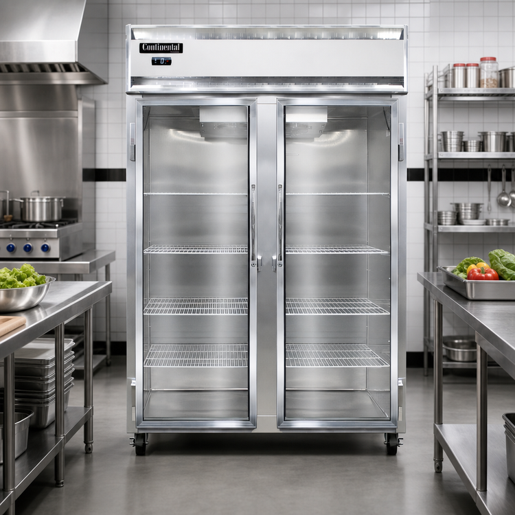 Product image #2 for Continental Refrigerator 2FNSAGD Two-Section Display Freezer with Glass Doors
