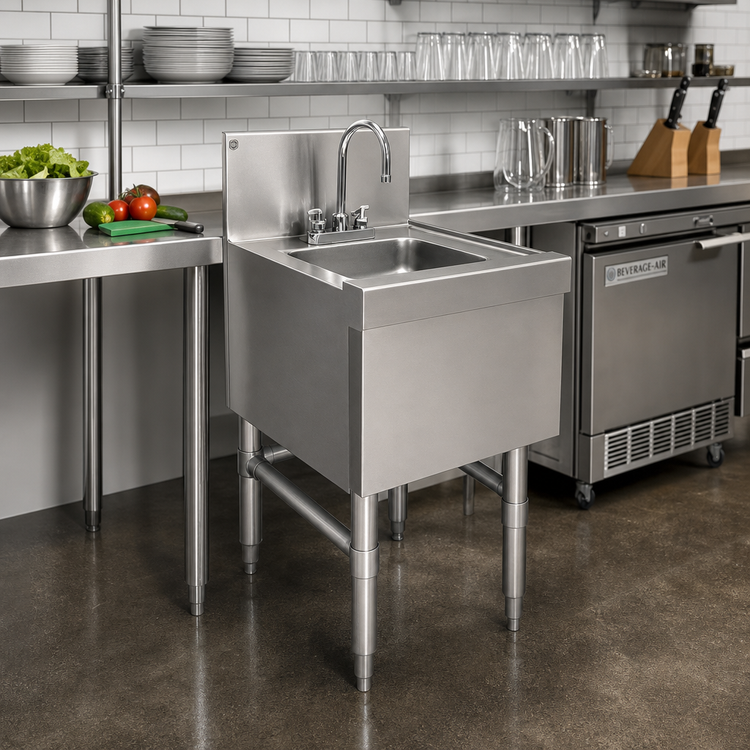 Product image #2 for Eagle Spec-Bar Freestanding Underbar Hand Sink with T&S Gooseneck Faucet