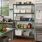 Thumbnail image #2 for Quantum WR63-1824P-5 5-Shelf Wire Shelving Starter Unit, 24 x 18 x 63 Inches, Stationary, Green Epoxy