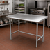 Thumbnail image #2 for 48 Inch x 36 Inch 14 Gauge 304 Stainless Steel Work Table with 1-1/2 Inch Rear Upturn and Galvanized Open Base