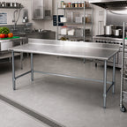 Thumbnail image #2 for Eagle Group BlendPort® BPT-2484GTB-BS 84" x 24" 430 Stainless Steel Work Table with 4-1/2" Backsplash and Galvanized Base