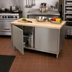 Thumbnail image #2 for BK Resources Dual-Access Chef Table with Cabinet Base, Locking Hinged Doors, and Hard Maple Top, 48 x 30 Inches
