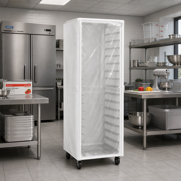 Product image #2 for Panco White Vinyl Full-Height Rack Cover with Clear Window and Dual Zippers, 24 x 30 x 69 Inches