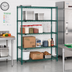 Thumbnail image #2 for Eagle Redipak 4-Tier Stationary Wire Shelving Unit, 48 x 18 x 74 Inches, Green Epoxy Coated