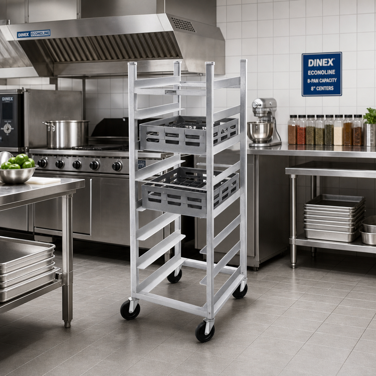 Product image #2 for Dinex Econoline Aluminum Rack, 8-Pan Capacity, 8-Inch Centers