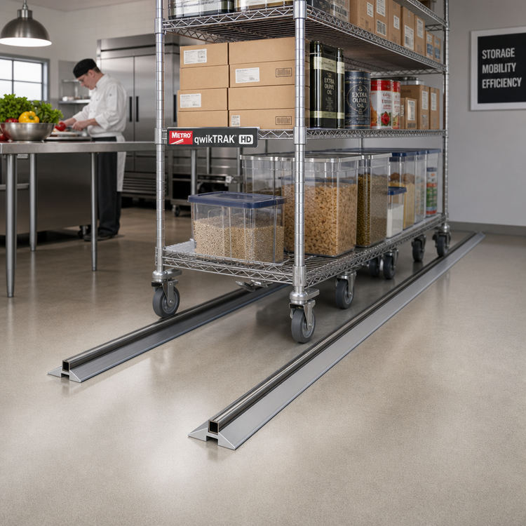 Product image #2 for Metro qwikTRAK HD 11 ft Mobile Shelving Track Set