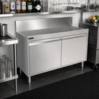 Thumbnail image #3 for Perlick Corporation Top Shelf TS48SC 48-Inch Freestanding Stainless Steel Underbar Storage Cabinet with Pitched Drainboard Top, Open Cabinet Base