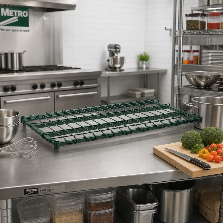 Product image #2 for Super Erecta 48"W x 21"D Wire Deck Dunnage Shelf with Lift-Off Mat and Metroseal 3 Finish
