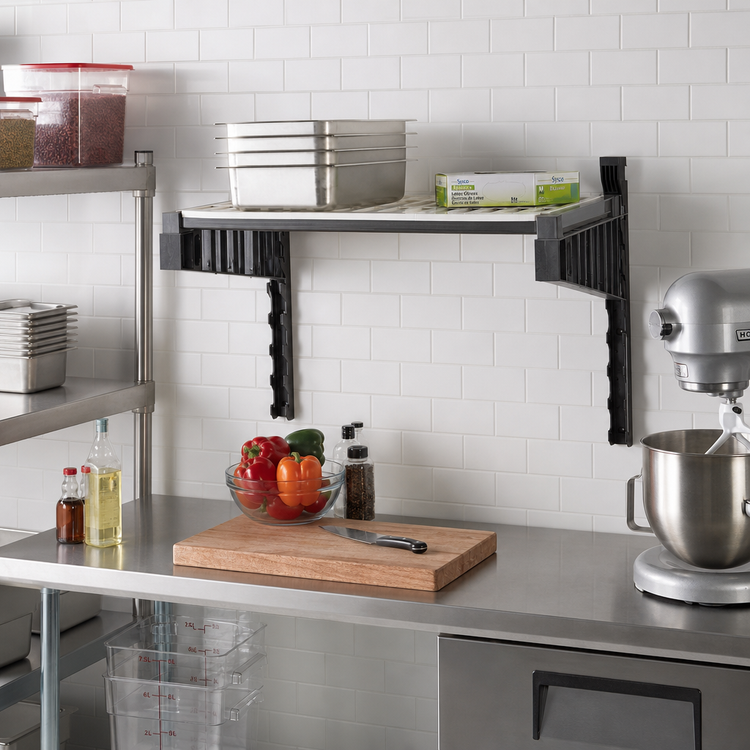 Product image #2 for Camshelving Elevation Series Wall-Mounted Vented Shelf Kit, 21 x 30 Inches, Brushed Graphite, with 15-Inch Uprights