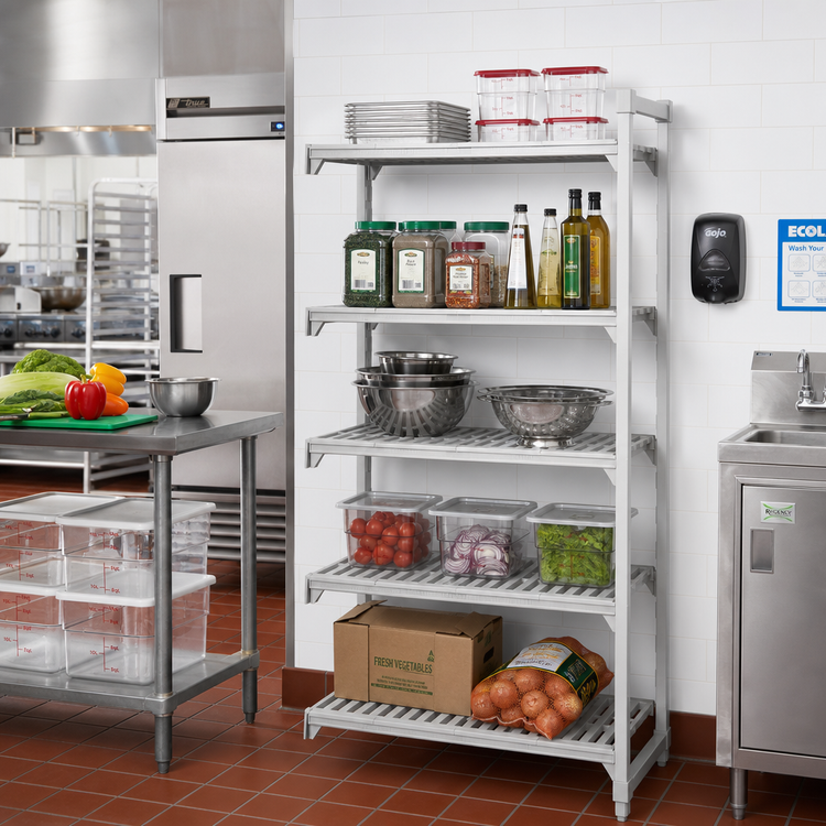 Product image #3 for Cambro Camshelving Premium 24"W x 24"D x 72"H 5-Shelf Vented Add-On Polymer Shelving Unit