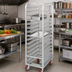 Thumbnail image #2 for Lifetime Tough Universal Extra Heavy-Duty Aluminum Steam Table Pan Rack with Casters, 10-Pan Capacity, 21 x 26 x 70 Inches