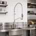 Thumbnail image #2 for 8-Inch Center Backsplash-Mount Spring Pre-Rinse Unit with Add-On Faucet and 14-Inch Swing Spout