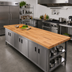 Thumbnail image #2 for John Boos Appalachian Red Oak Blended Edge Grain Island Countertop, 96 x 36 x 1-1/2 Inch, Varnique Finish