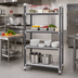 Thumbnail image #2 for Cambro Camshelving Elements XTRA 4-Tier Stationary Starter Polymer Shelving Unit, 18 x 36 x 64 Inches, 3 Vented + 1 Solid, Speckled Gray